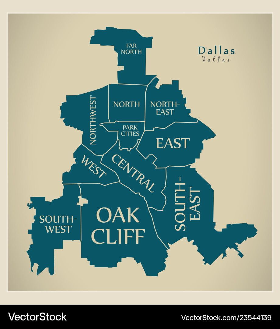 Modern city map - dallas texas of the usa Modern city map - dallas texas of the usa vector image