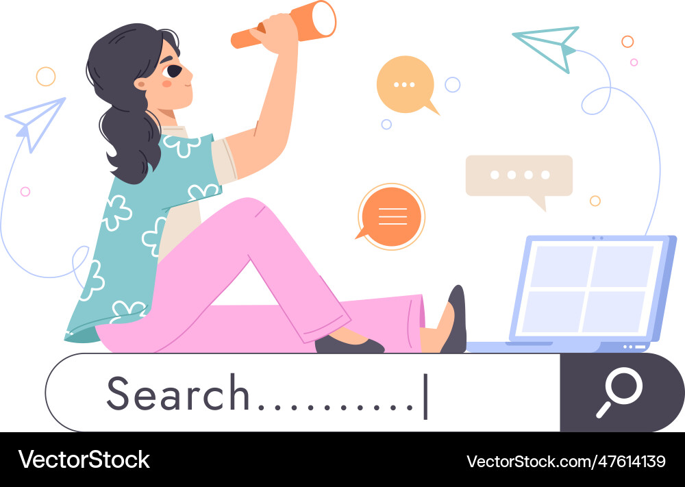 Person and search bar internet graphics web Person and search bar internet graphics web vector image
