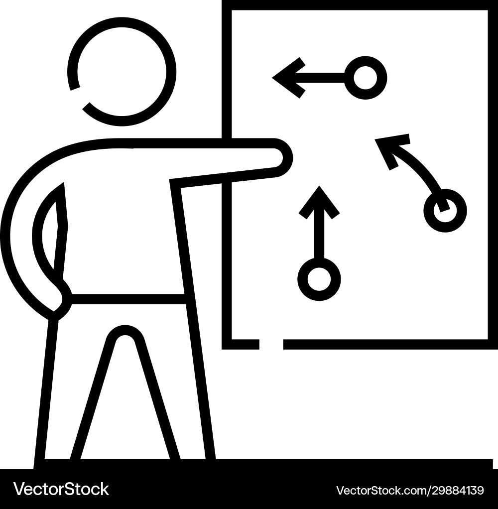 Presentation algorithm line icon concept sign Presentation algorithm line icon concept sign vector image