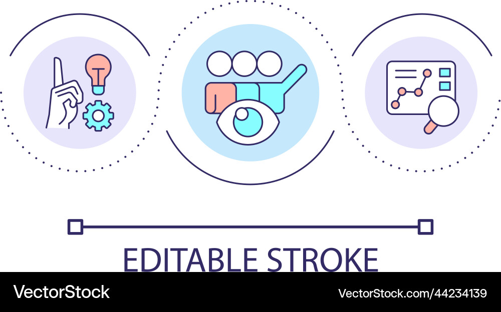 Research Loop Icon - Analysis & Conclusion vector image