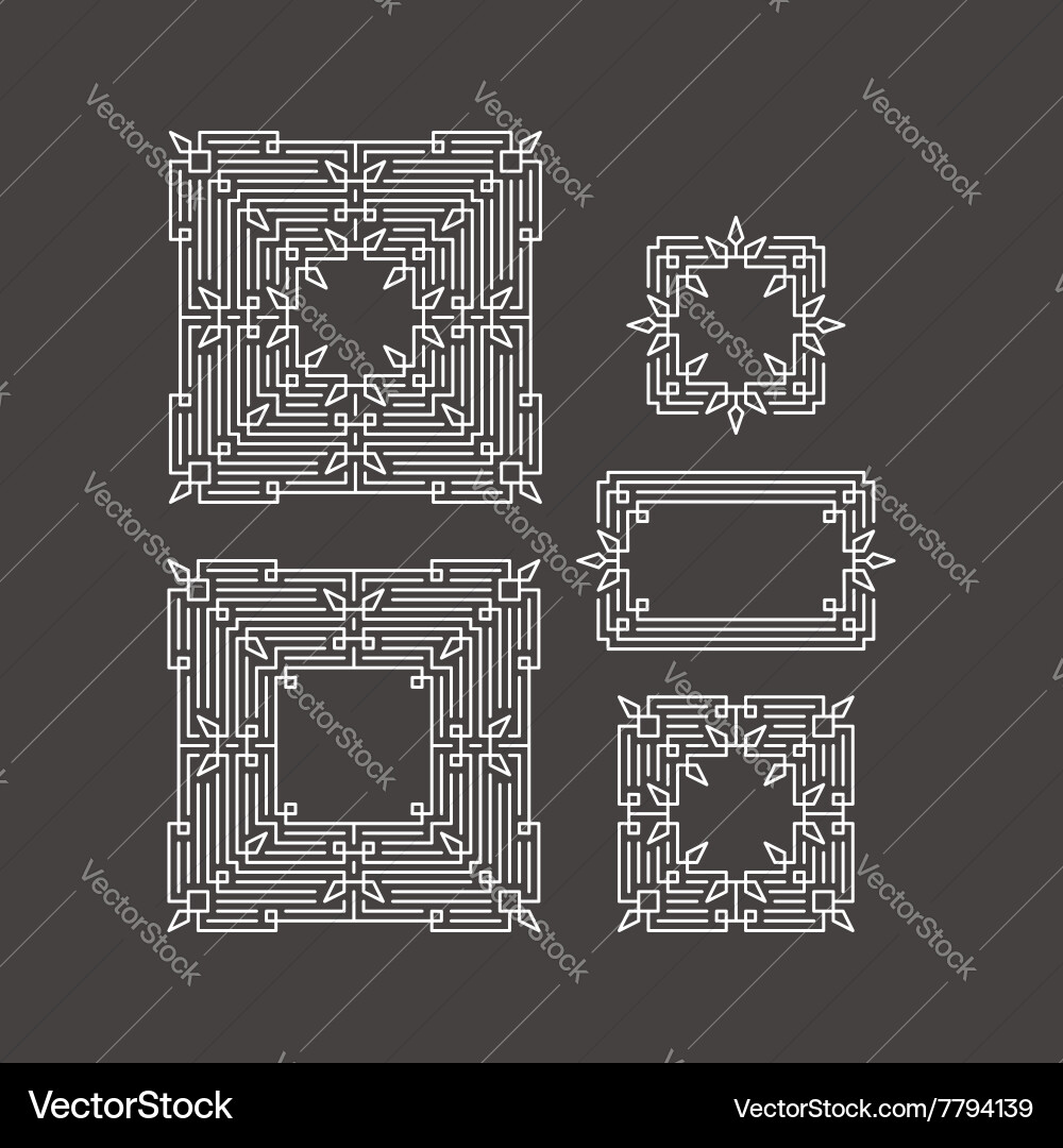 Retro frame with place for text line art design vector image
