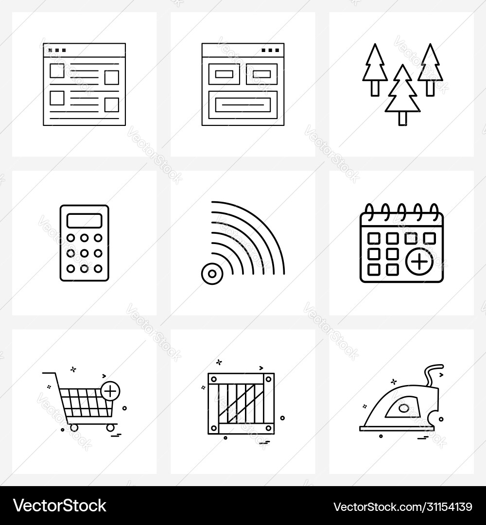 Set 9 ui icons and symbols for internet Vector Image