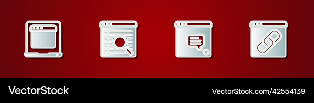 Set laptop with browser window search engine new Set laptop with browser window search engine new Vector Image