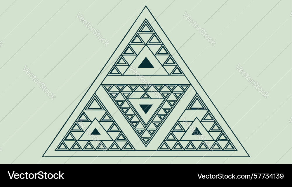Sierpinski triangle fractal pattern design Vector Image