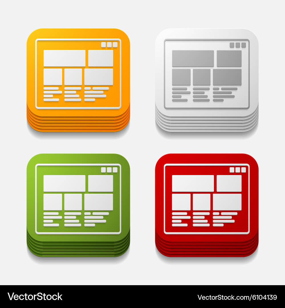 Square button interface vector image