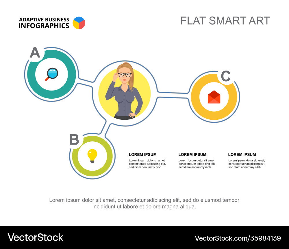 Three Elements Workflow Chart vector image