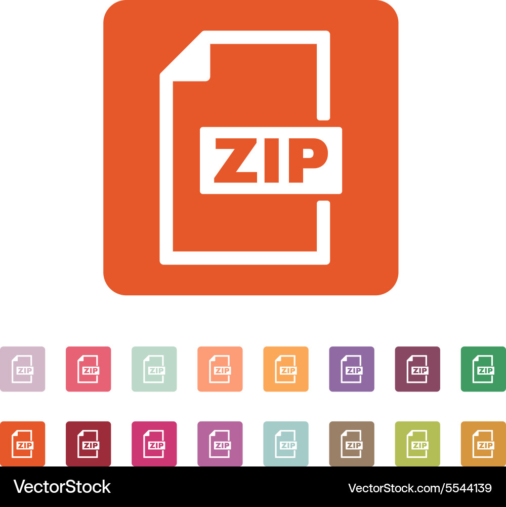 Zip file icon archive and compressed symbol vector image