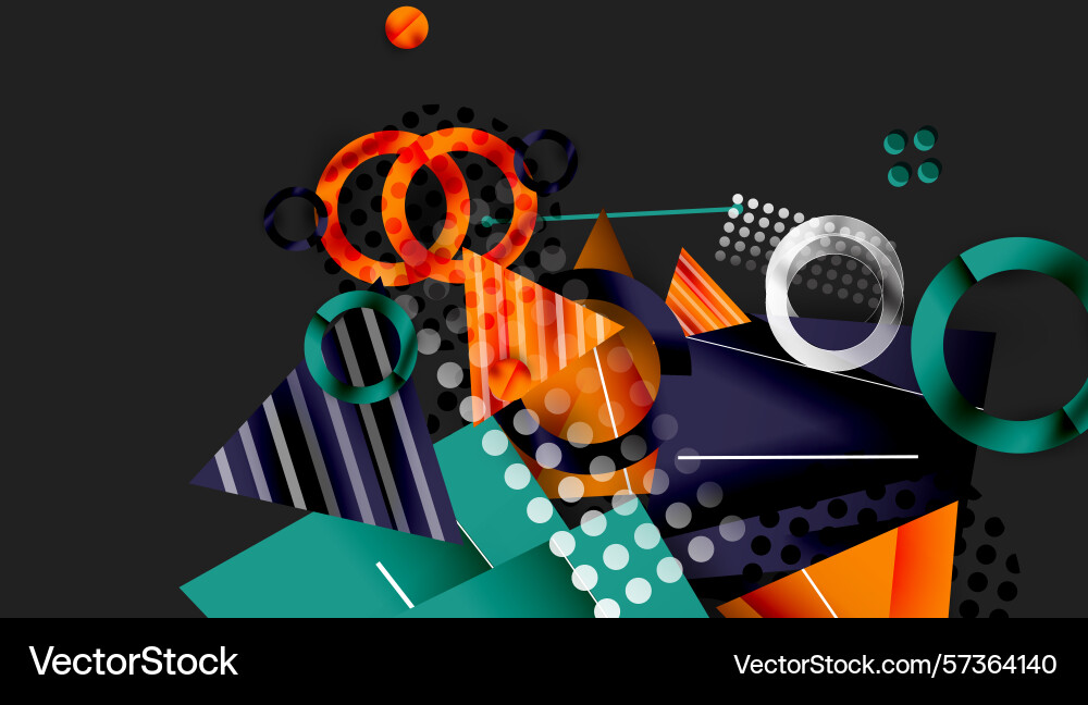 Abstract geometric composition shapes overlap Vector Image