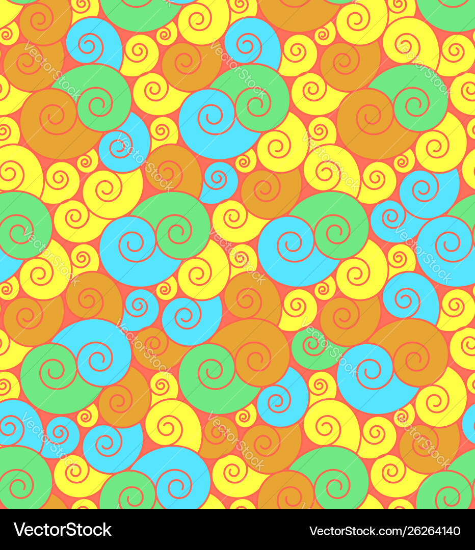 Bright curly seamless pattern Bright curly seamless pattern vector image