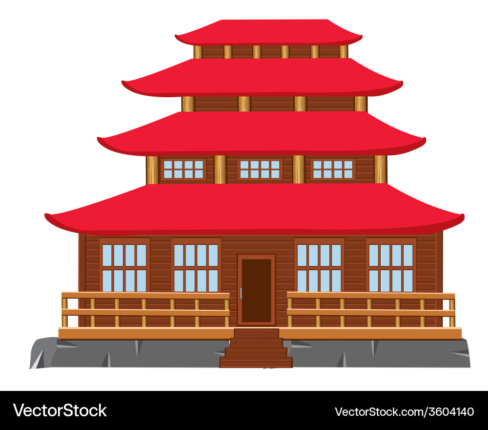 Building of the japanese architecture Vector Image