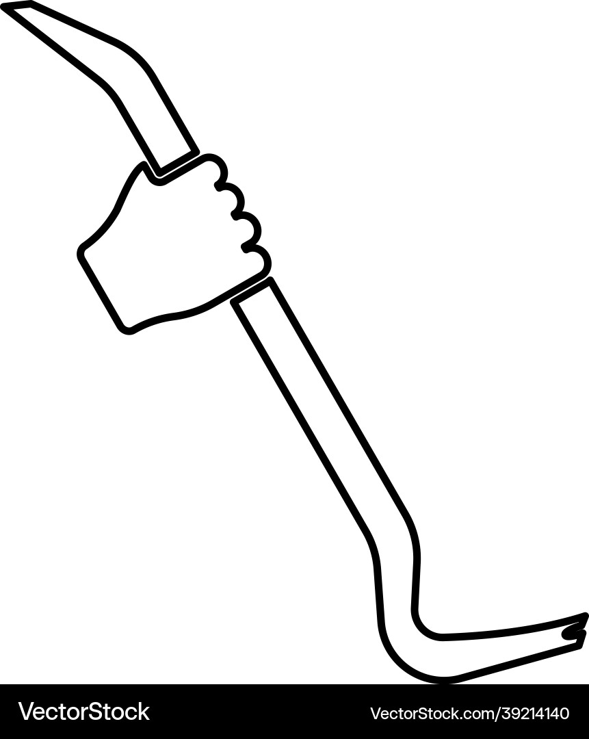 Crowbar in hand holding tool use arm using Vector Image