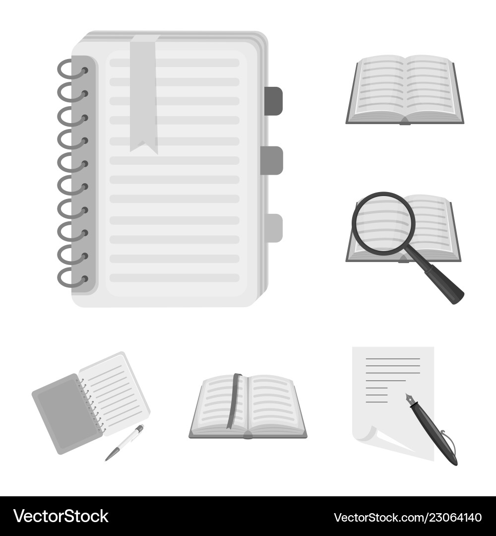 Design of book and open icon set Vector Image
