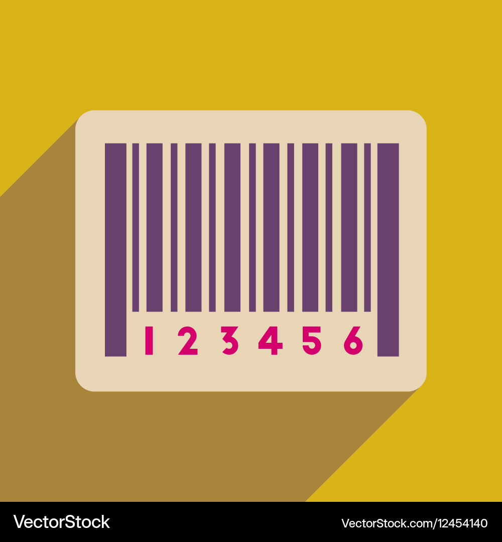 Flat web icon with long shadow bar code vector image