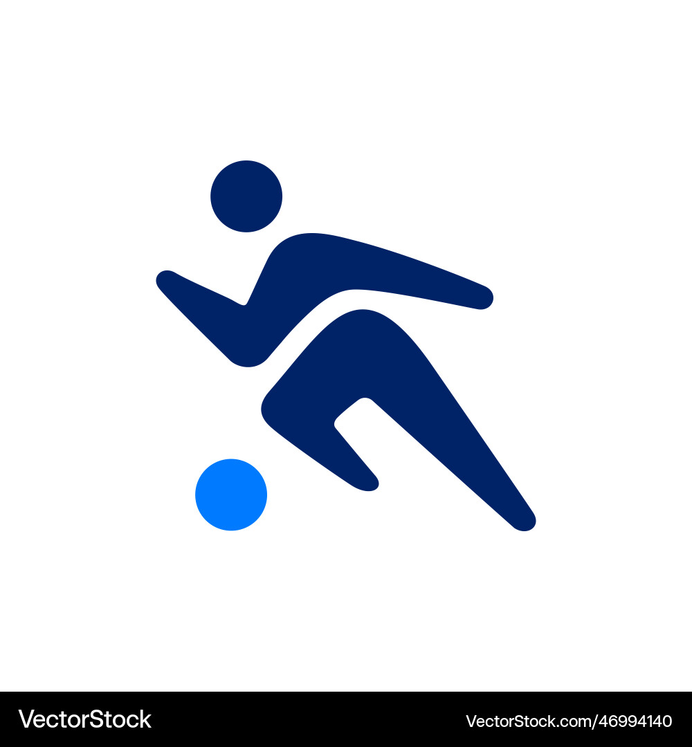 Football soccer man with ball logo icon Football soccer man with ball logo icon vector image