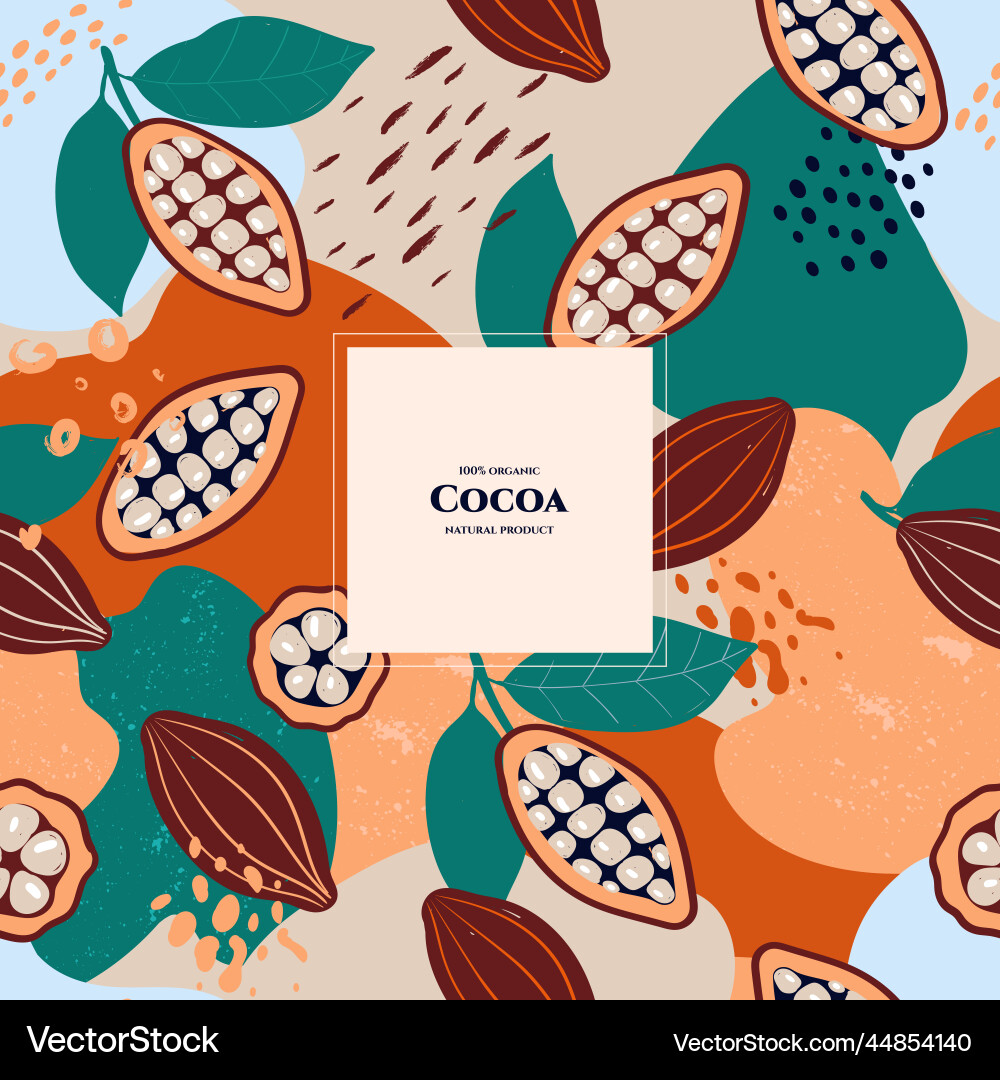 Frame with doodle cocoa and abstract elements Frame with doodle cocoa and abstract elements vector image