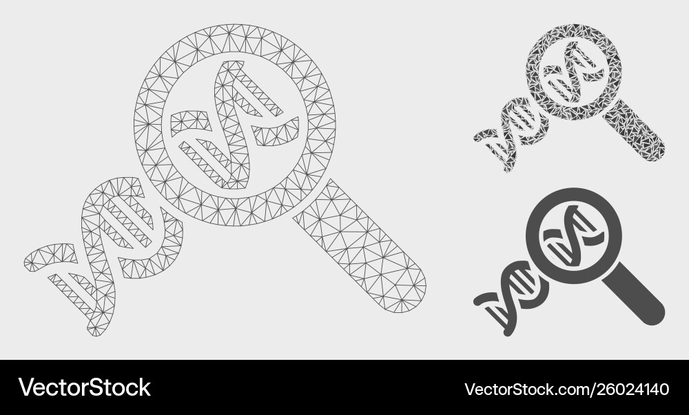Genetics mesh 2d model and triangle mosaic Genetics mesh 2d model and triangle mosaic vector image