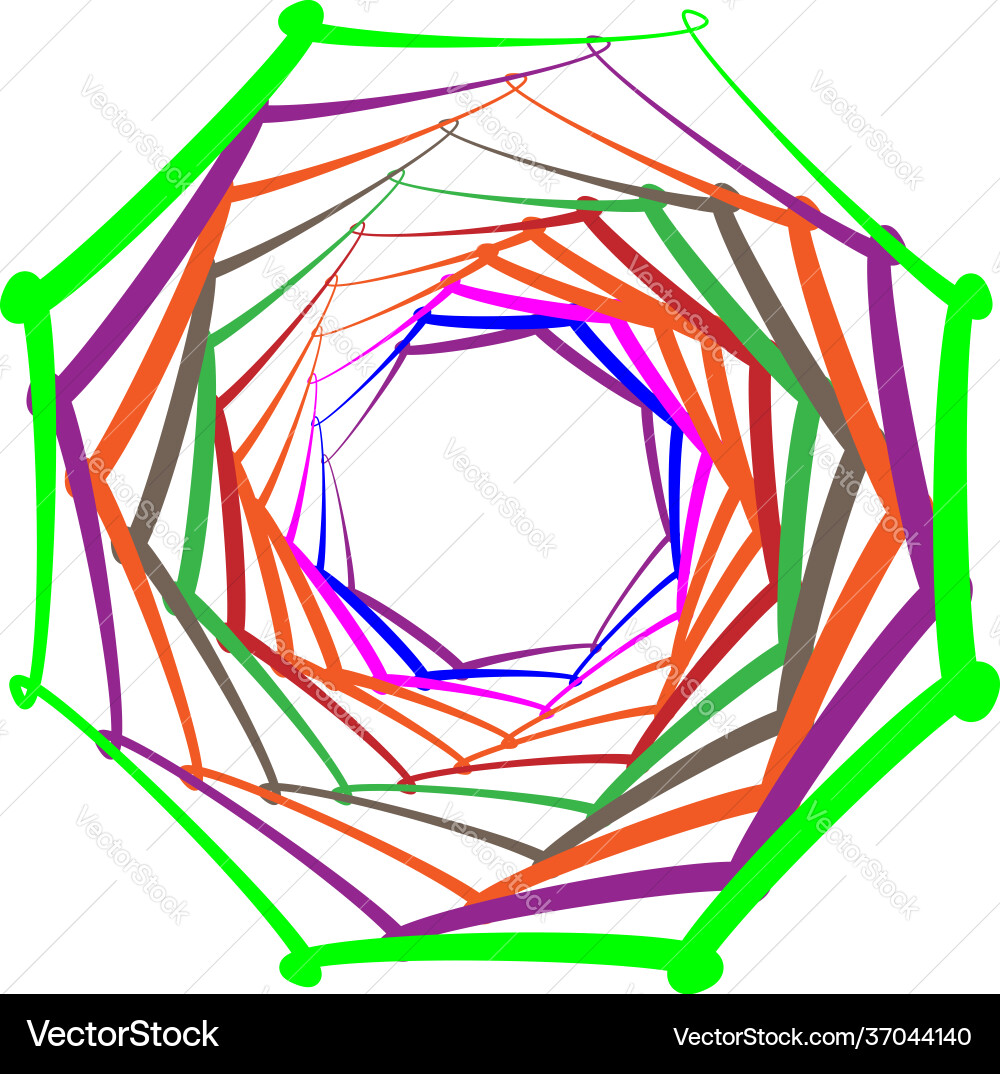 Geometric shape design element with inward Geometric shape design element with inward vector image