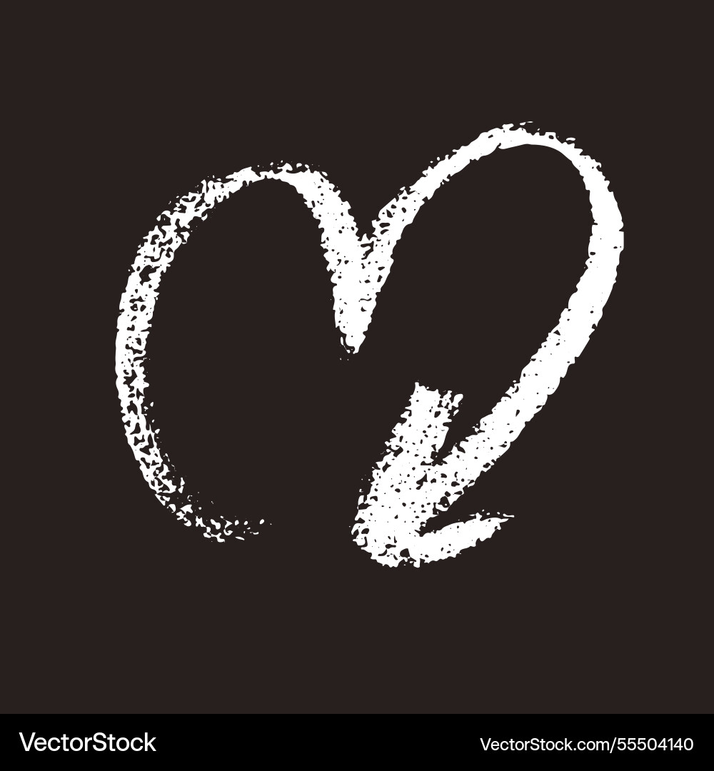 Hand drawn chalk heart arrow on chalkboard Vector Image
