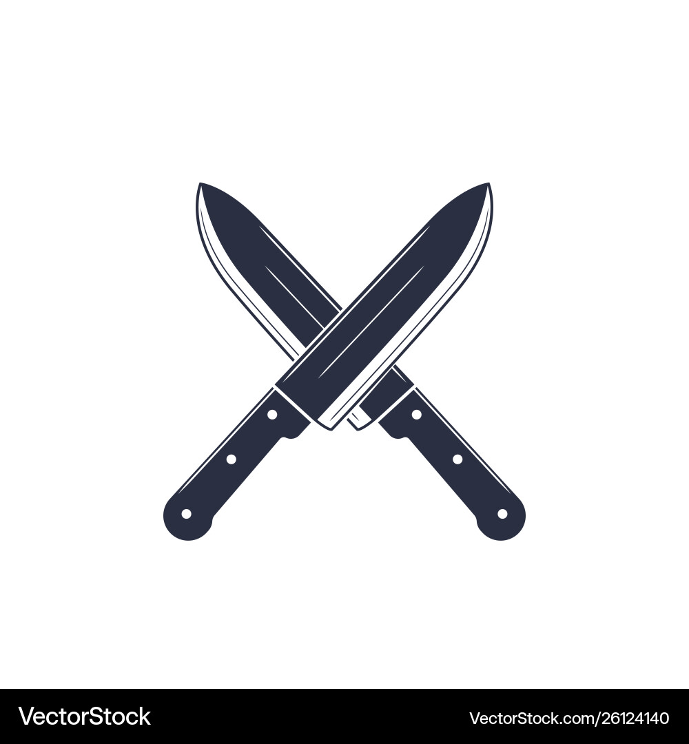 Isolated Knives on White Background Vector Image