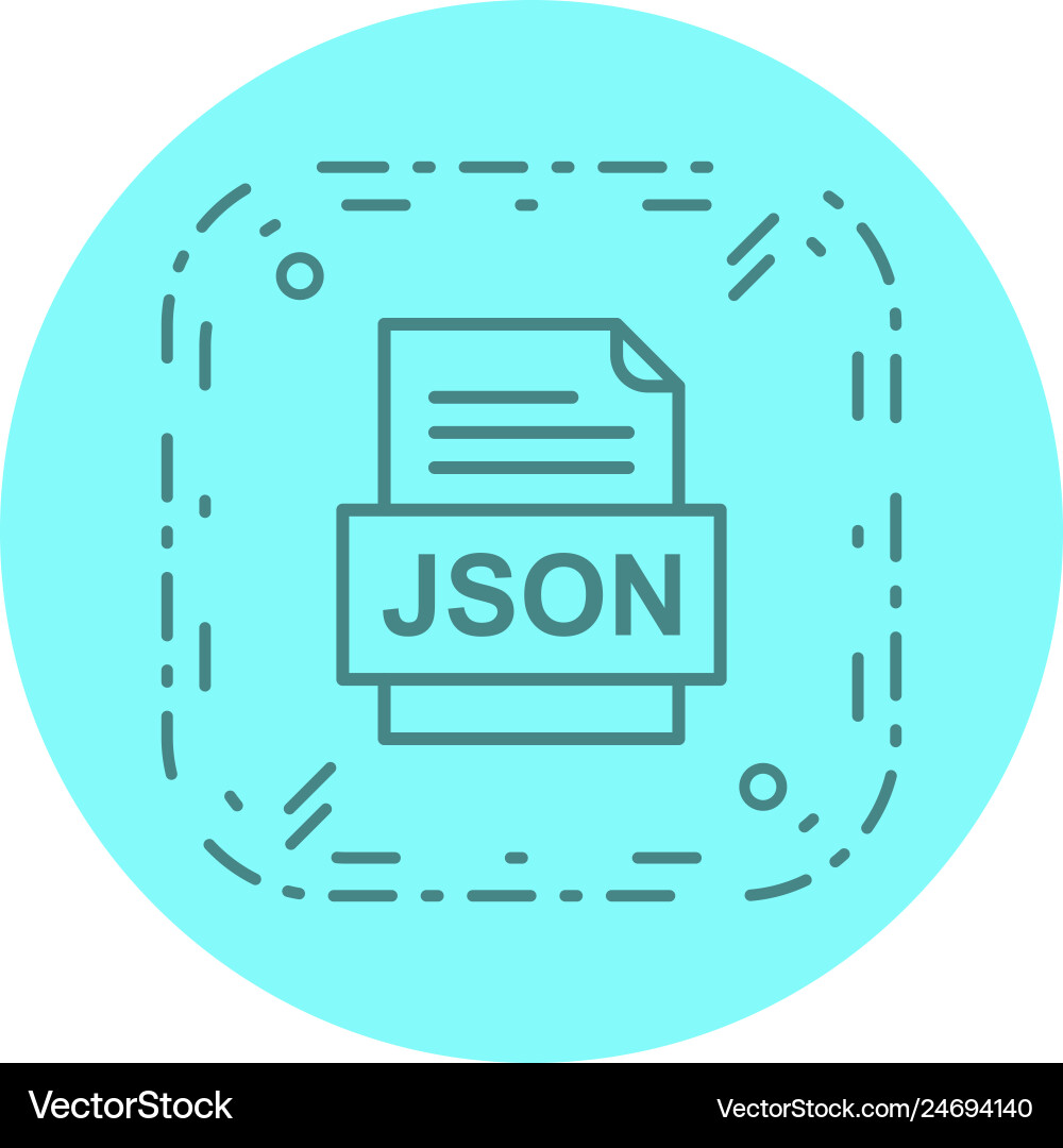 Json file document icon vector image