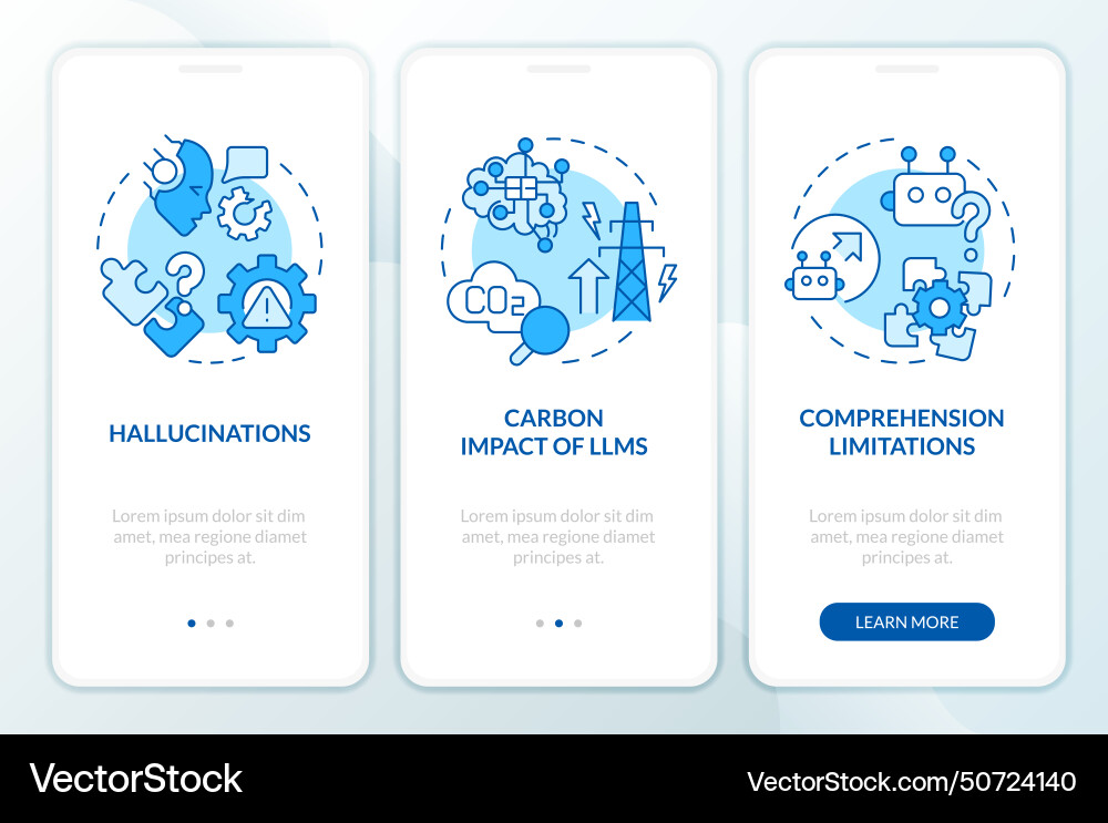 Large language models issues onboarding mobile Large language models issues onboarding mobile vector image