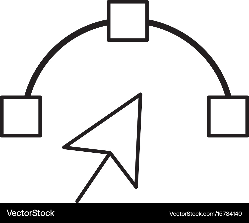 Line arrow cursor with nodes design image Vector Image