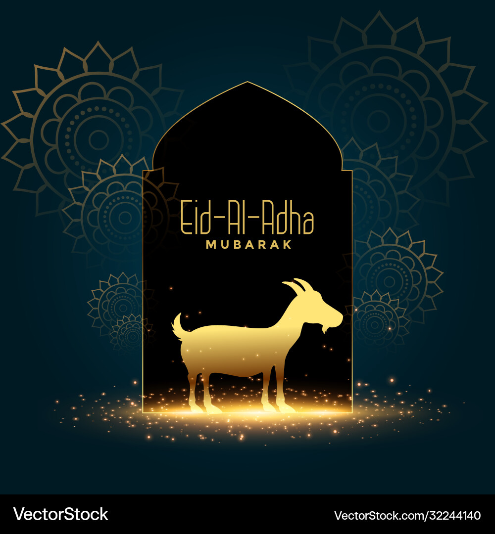 Nice eid al adha mubarak bakrid festival card Nice eid al adha mubarak bakrid festival card vector image