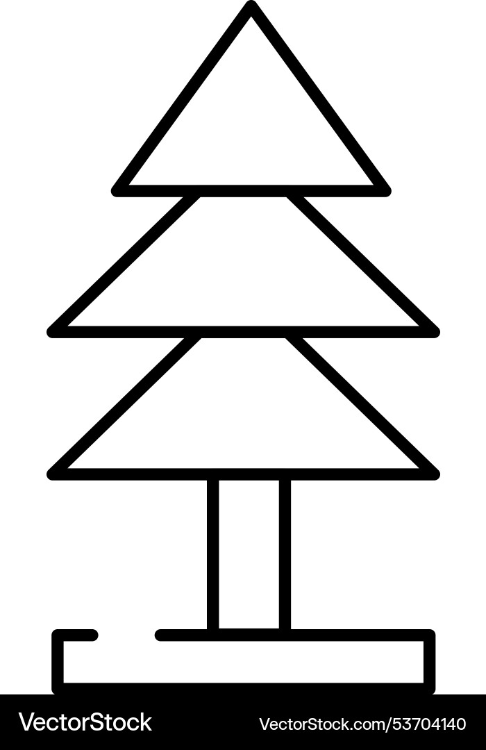 Rounded editable stroke tree icon Vector Image