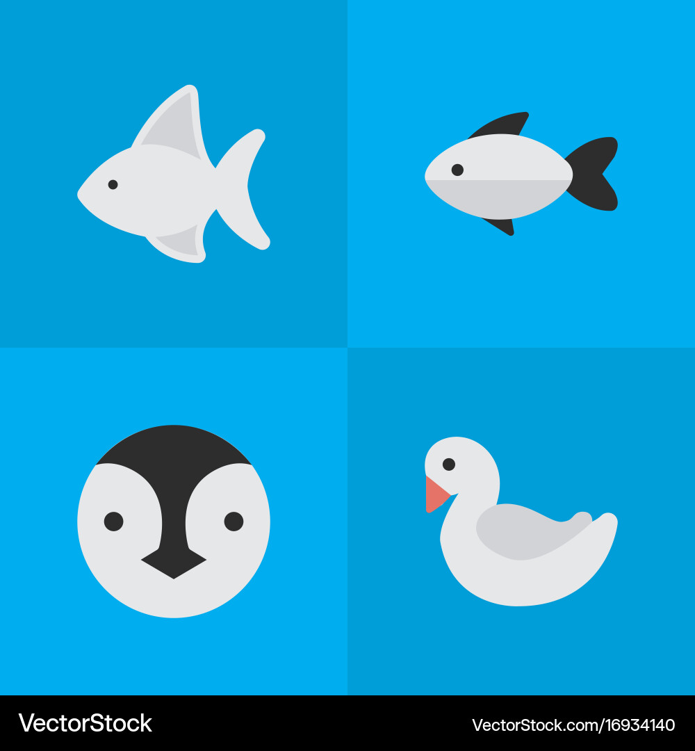 Set of simple zoo icons vector image