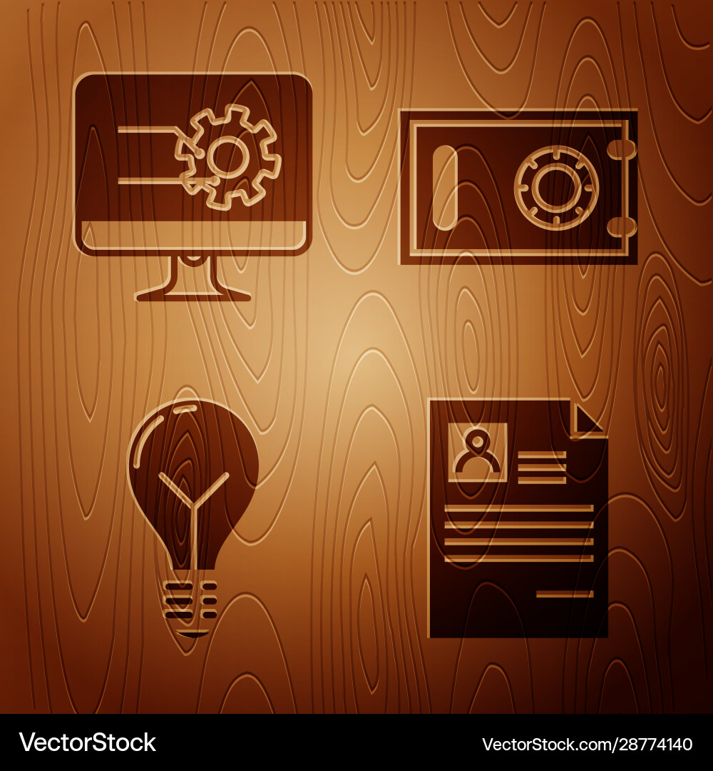 Set resume computer monitor with graph chart Set resume computer monitor with graph chart vector image