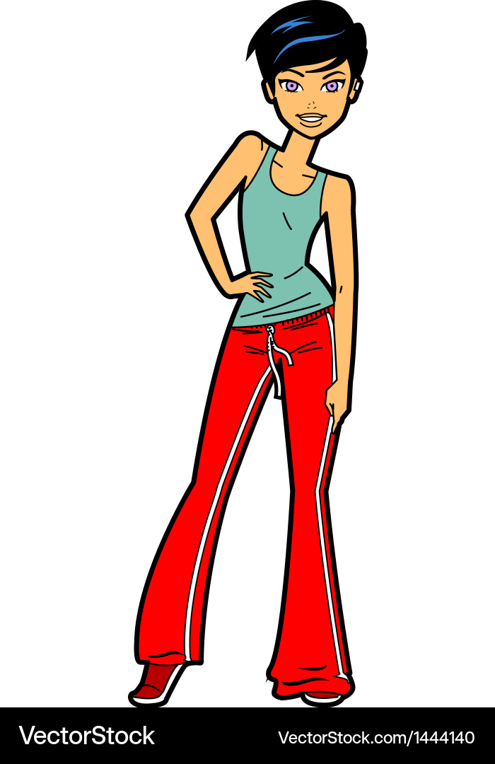 Stylish Teen Girl in Activewear Vector Image