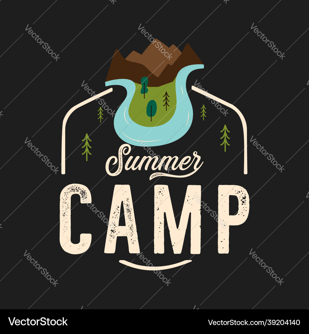 T shirt design for summer camp vector image
