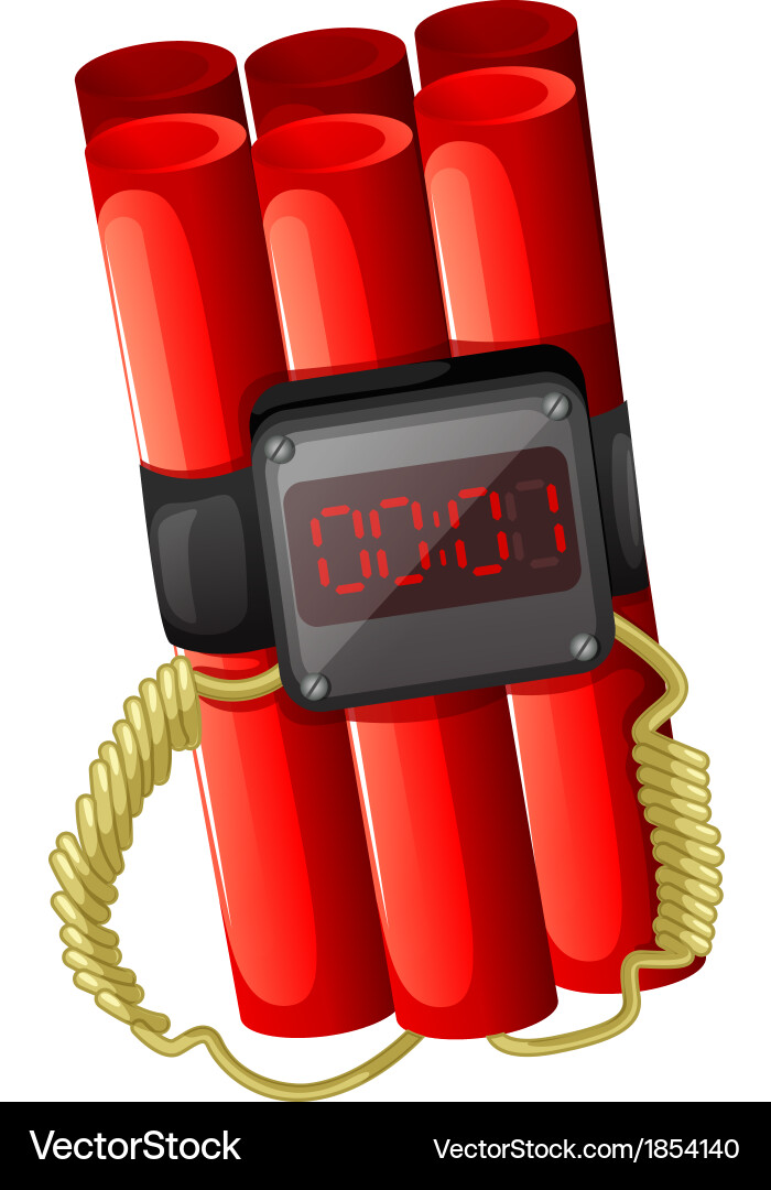 Timer Bomb with Explosive Device vector image