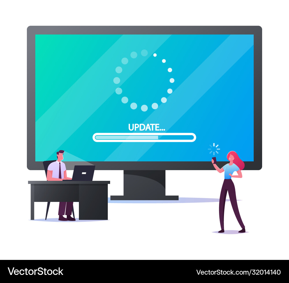 Update software application and hardware upgrade Update software application and hardware upgrade vector image