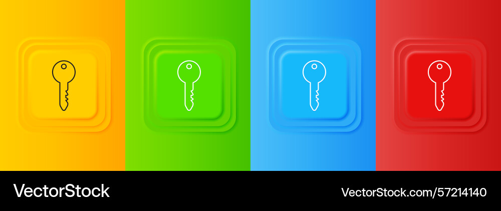 White key icon isolated on colorful background White key icon isolated on colorful background vector image