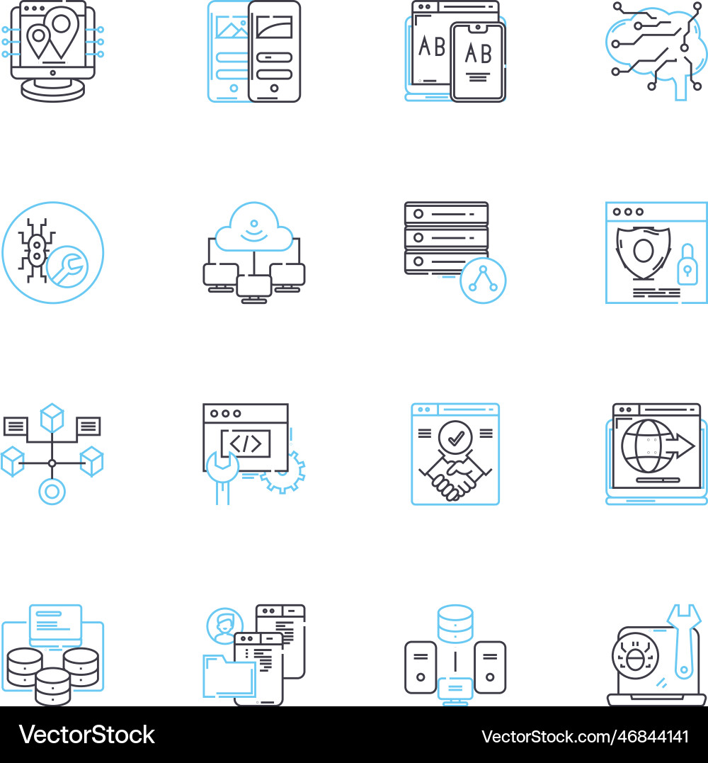 Agile Design lineare Icons setzen Flexibilität Agile Design lineare Icons setzen Flexibilität vektorbild