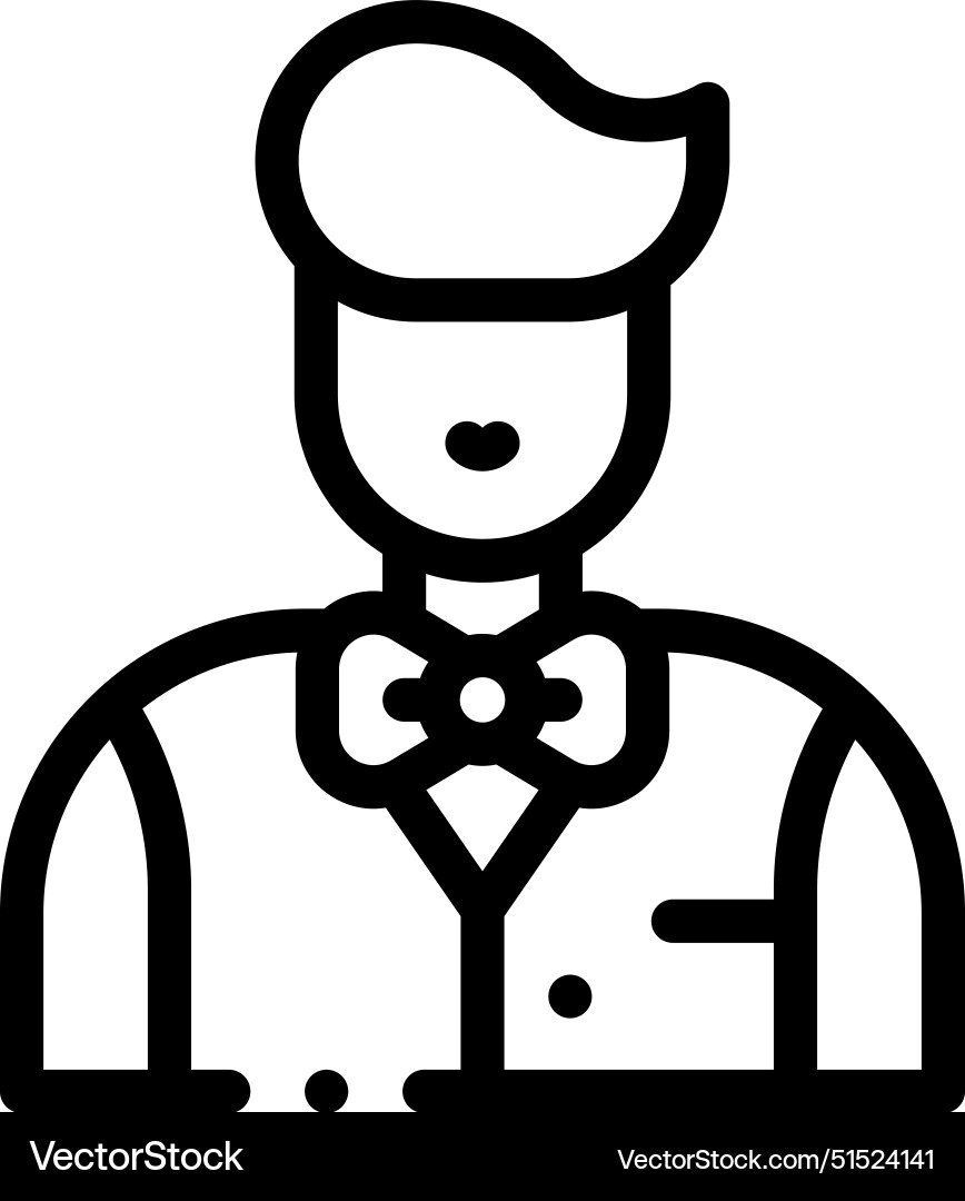 Bartender icon thin linear style design isolated Bartender icon thin linear style design isolated vector image