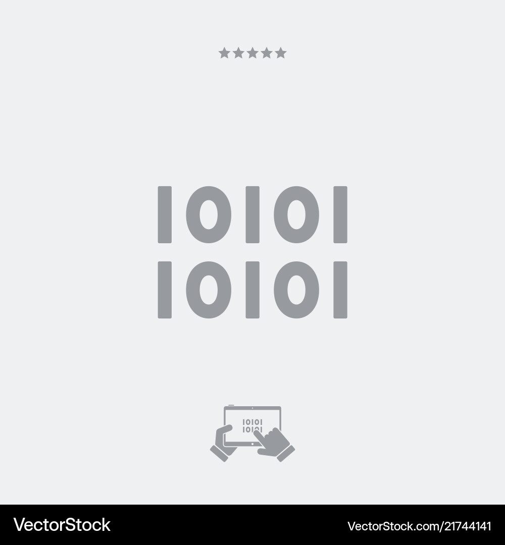 Binary code concept - minimal icon vector image