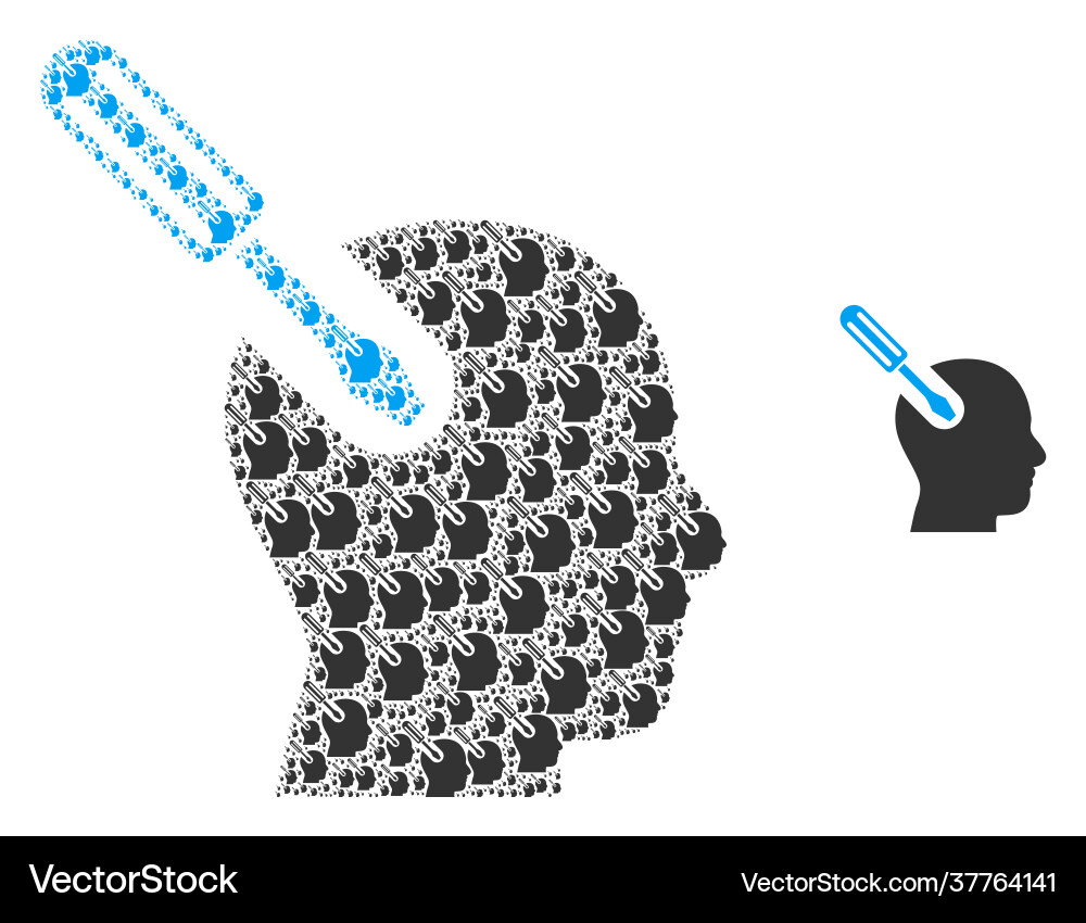 Brain tool fractal icon composition Brain tool fractal icon composition vector image