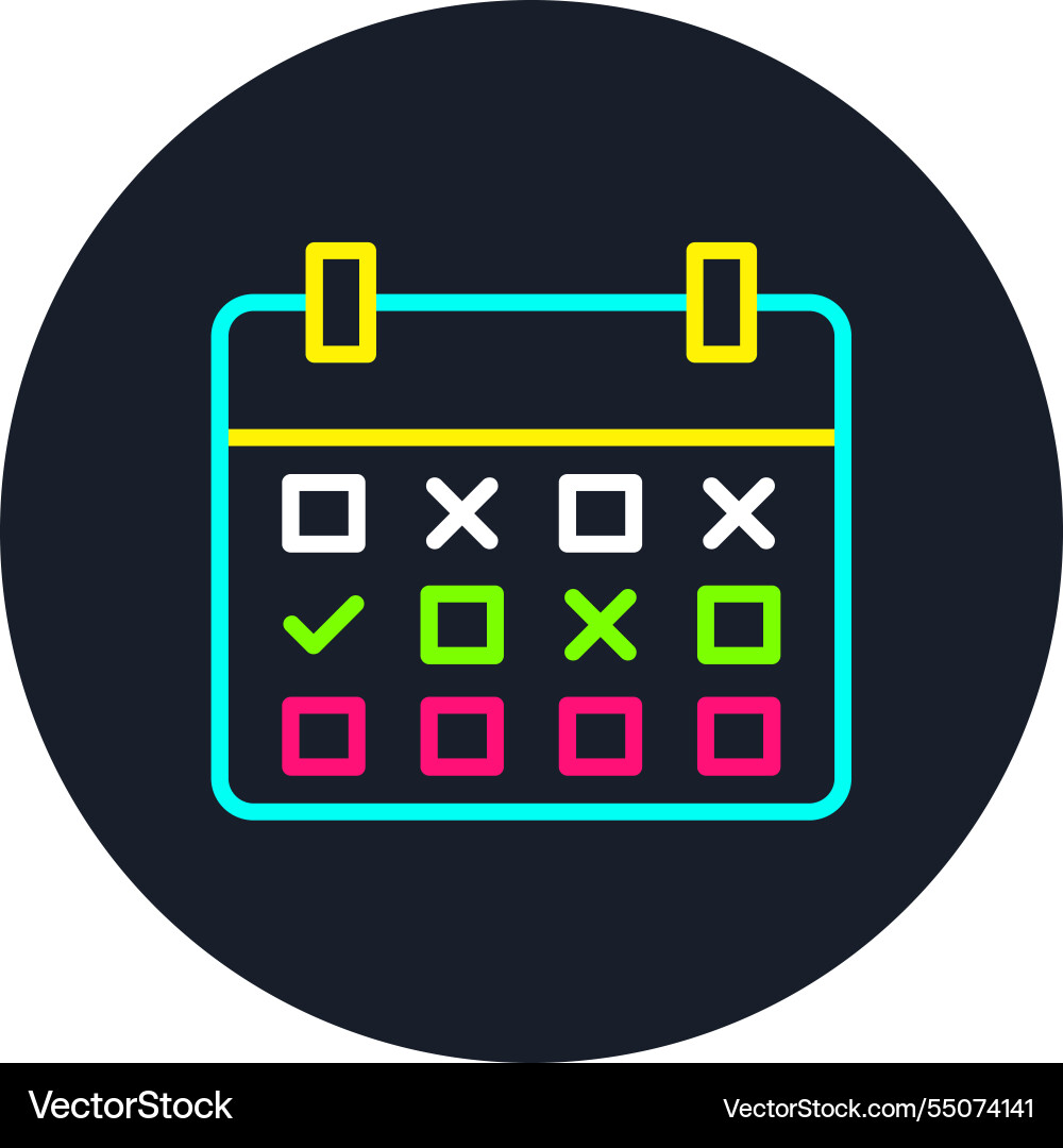 Calendar event line multi color icon Vector Image