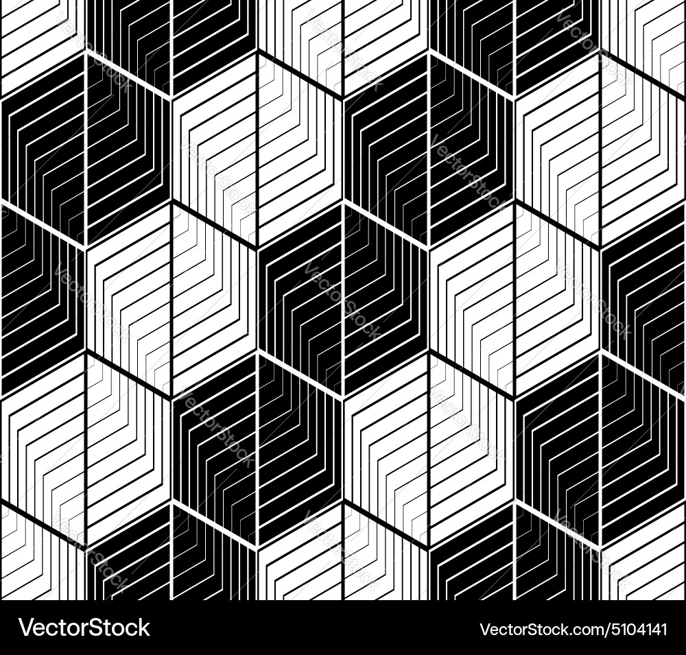 Design seamless monochrome hexagon pattern vector image