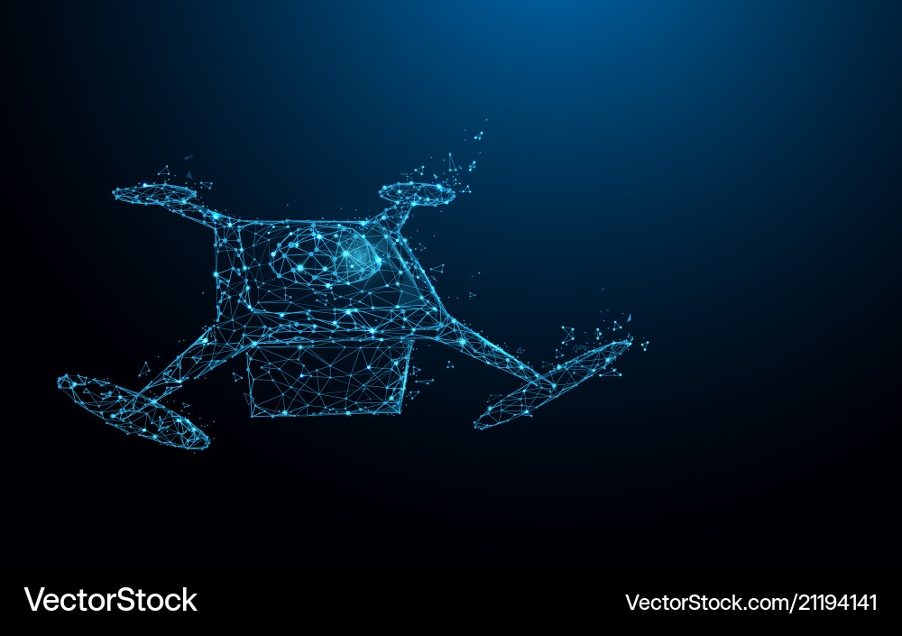 Drone Delivery with Particle Lines vector image