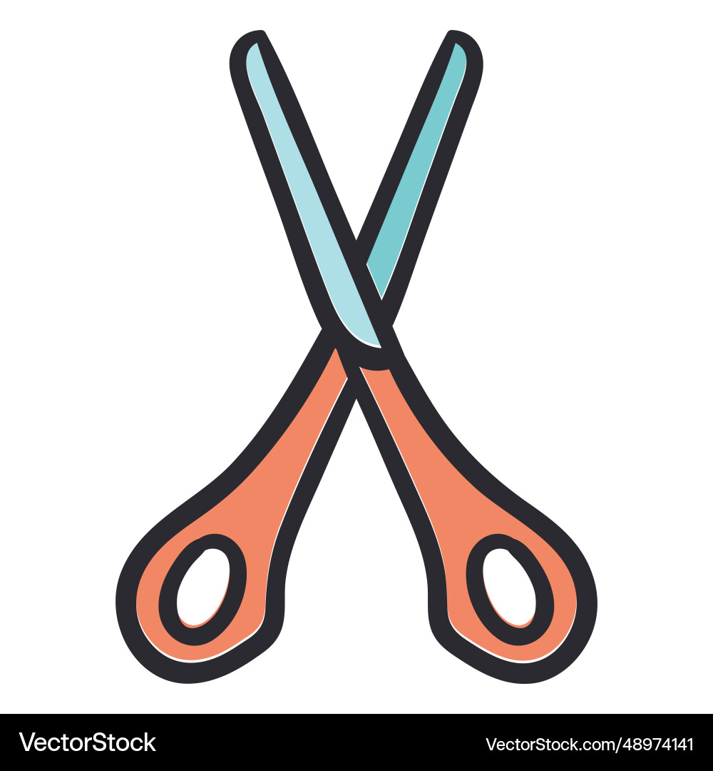 Scissors stroke color Scissors stroke color vector image
