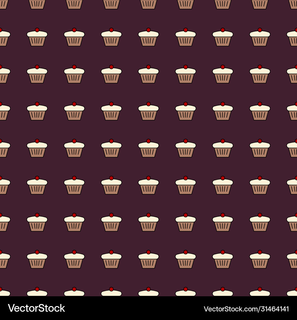 Seamless pattern with simple cupcake icons Seamless pattern with simple cupcake icons Vector Image