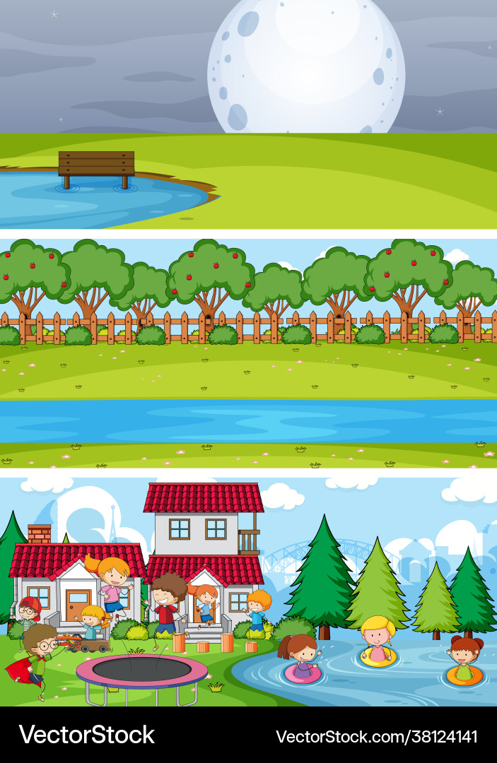 Set different horizontal scenes background Set different horizontal scenes background vector image