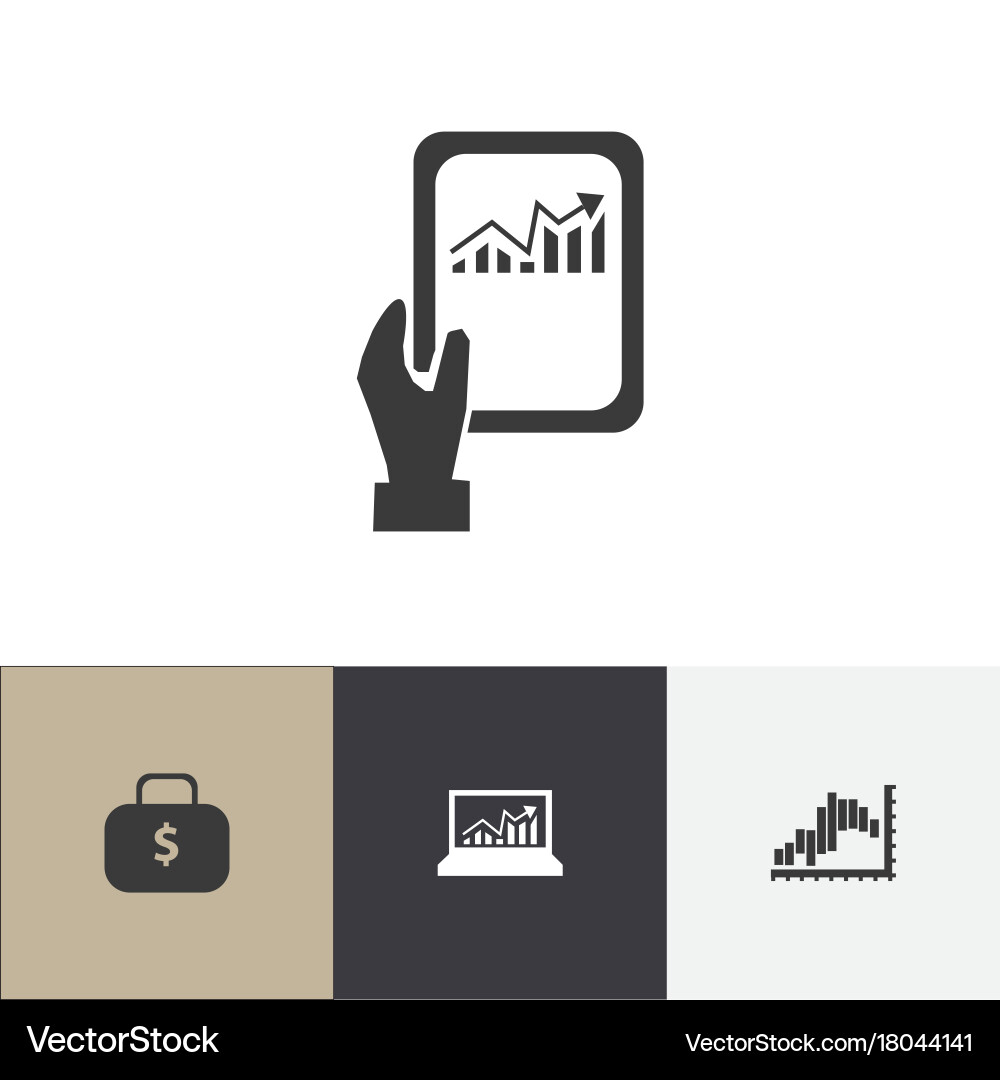 Set of 4 editable logical icons includes symbols vector image