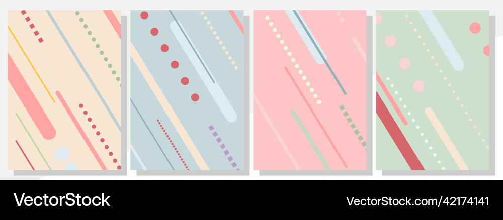 Set of abstract color patterns with different Vector Image