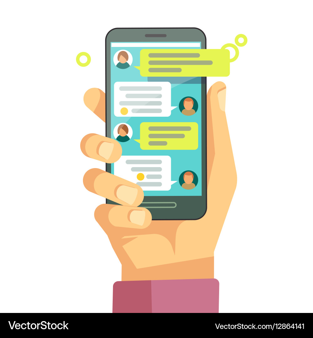 Smartphone Chat with AI Bot vector image