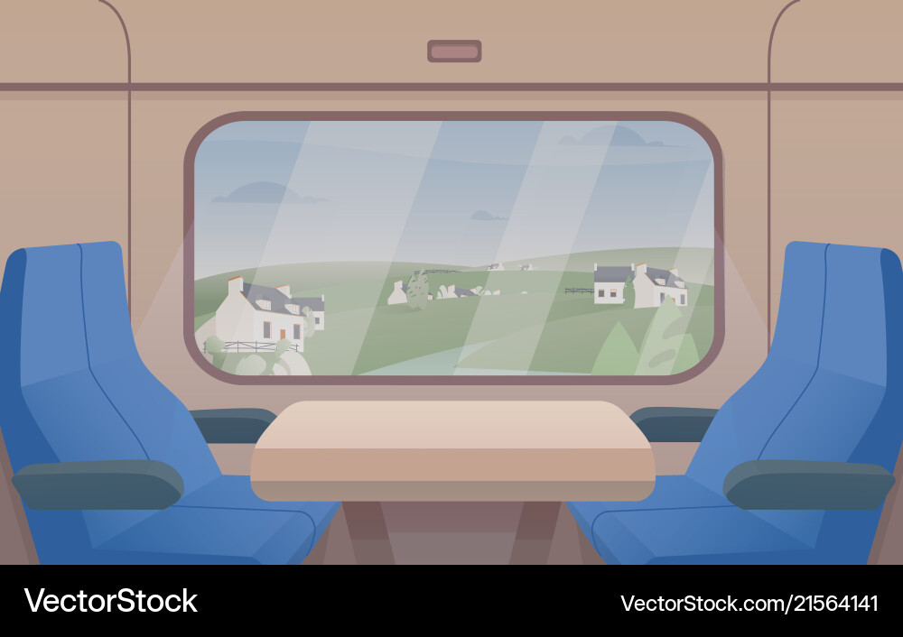 Train Window View Vector Image