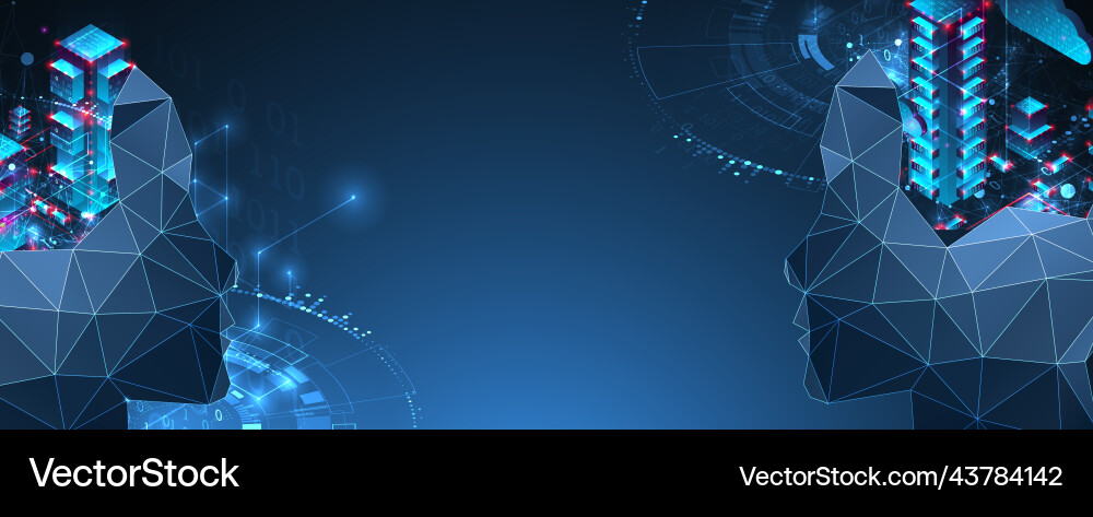 Artificial intelligence ai and big data concept Artificial intelligence ai and big data concept vector image